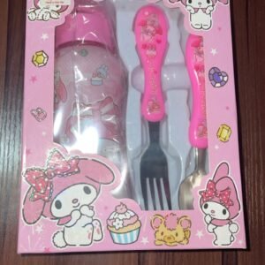 MY MELODY WATER BOTTLE AND CUTLERY
